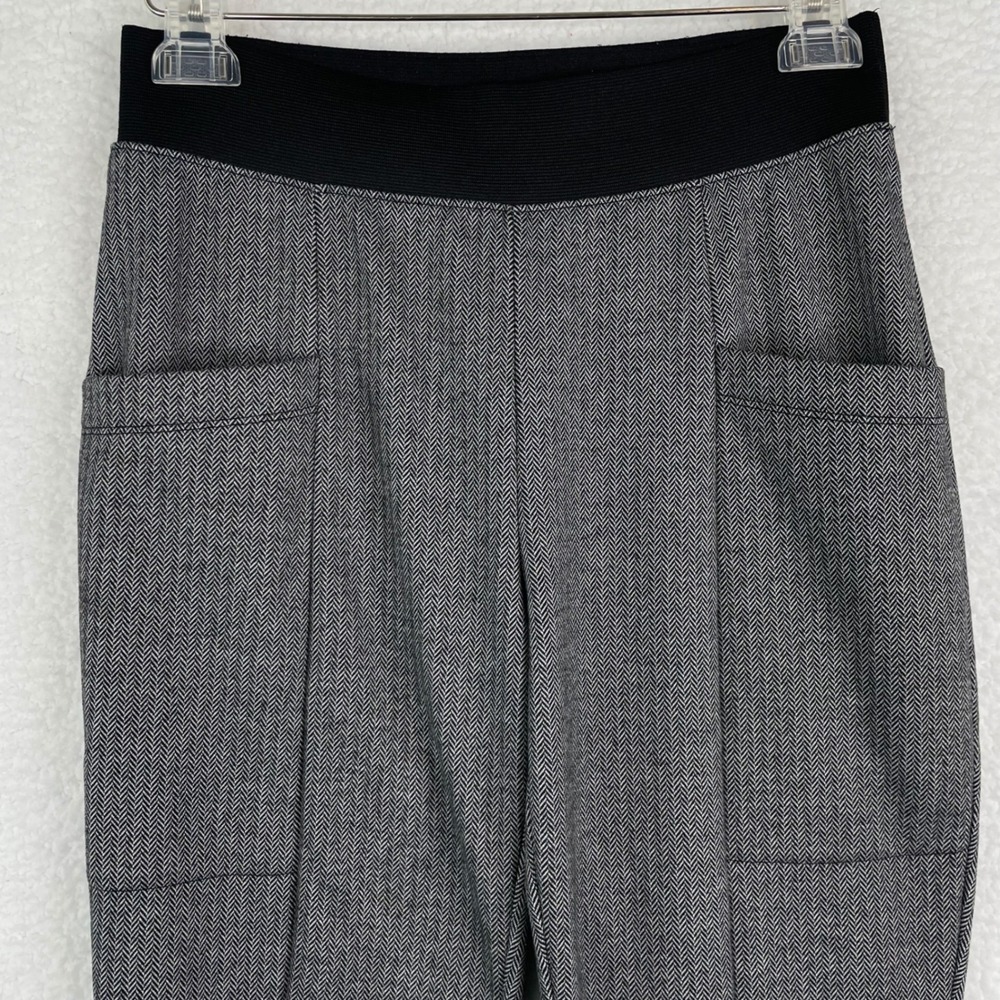 Banana Republic Herringboneโ Leggings Gray Black Elastic Waist Pockets Small